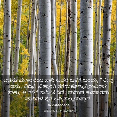 Picture 03 - ಮಾರ್ಕನು 14:41 KANIRV - ಆತನು ಮೂರನೆಯ ಸಾರಿ - Bible Verse Picture
