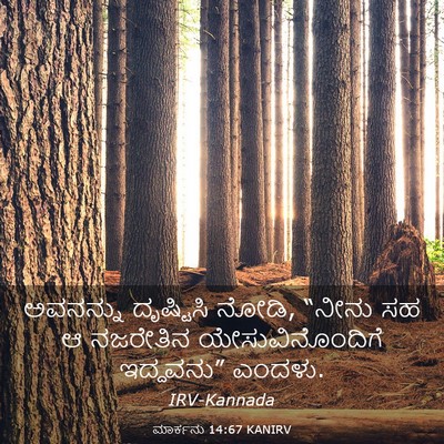 Picture 03 - ಮಾರ್ಕನು 14:67 KANIRV - ಅವನನ್ನು ದೃಷ್ಟಿಸಿ - Bible Verse Picture