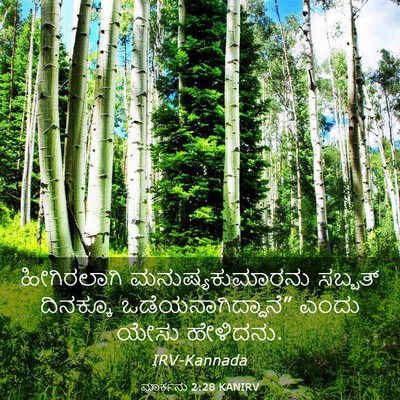 Picture 03 - ಮಾರ್ಕನು 2:28 KANIRV - ಹೀಗಿರಲಾಗಿ - Bible Verse Picture