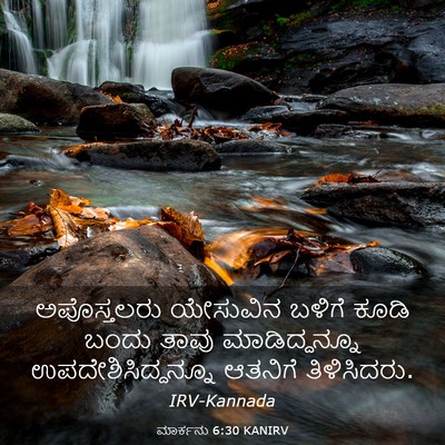 Picture 03 - ಮಾರ್ಕನು 6:30 KANIRV - ಅಪೊಸ್ತಲರು ಯೇಸುವಿನ - Bible Verse Picture