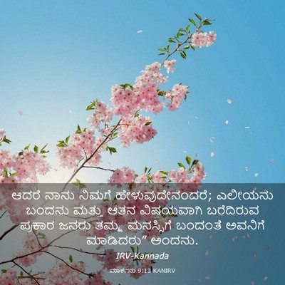 Picture 03 - ಮಾರ್ಕನು 9:13 KANIRV - ಆದರೆ ನಾನು ನಿಮಗೆ - Bible Verse Picture