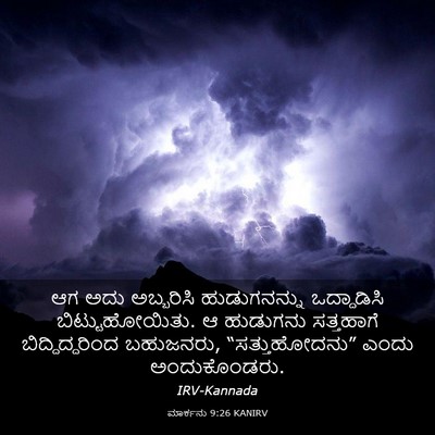 Picture 03 - ಮಾರ್ಕನು 9:26 KANIRV - ಆಗ ಅದು ಅಬ್ಬರಿಸಿ - Bible Verse Picture