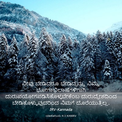 Picture 03 - ಯಾಕೋಬನು 4:3 KANIRV - ನೀವು ಬೇಡಿದರೂ - Bible Verse Picture
