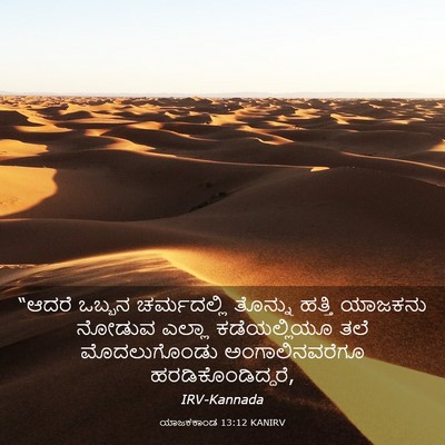 Picture 03 - ಯಾಜಕಕಾಂಡ 13:12 KANIRV - “ಆದರೆ ಒಬ್ಬನ - Bible Verse Picture