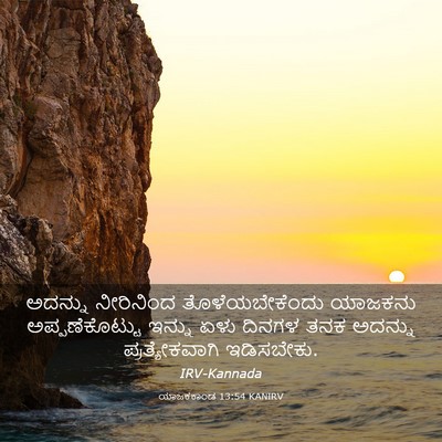 Picture 03 - ಯಾಜಕಕಾಂಡ 13:54 KANIRV - ಅದನ್ನು ನೀರಿನಿಂದ - Bible Verse Picture