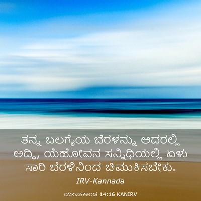 Picture 03 - ಯಾಜಕಕಾಂಡ 14:16 KANIRV - ತನ್ನ ಬಲಗೈಯ - Bible Verse Picture