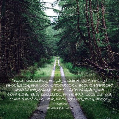 Picture 03 - ಯಾಜಕಕಾಂಡ 14:21 KANIRV - “ಅವನು ಬಡವನಾಗಿದ್ದು - Bible Verse Picture