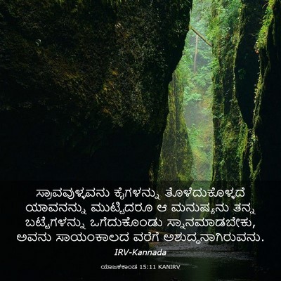 Picture 03 - ಯಾಜಕಕಾಂಡ 15:11 KANIRV - ಸ್ರಾವವುಳ್ಳವನು - Bible Verse Picture