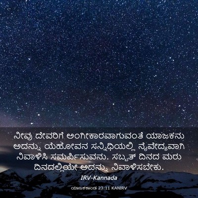 Picture 03 - ಯಾಜಕಕಾಂಡ 23:11 KANIRV - ನೀವು ದೇವರಿಗೆ - Bible Verse Picture