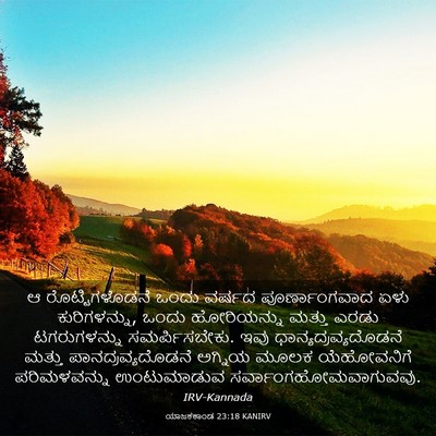 Picture 03 - ಯಾಜಕಕಾಂಡ 23:18 KANIRV - ಆ ರೊಟ್ಟಿಗಳೊಡನೆ - Bible Verse Picture