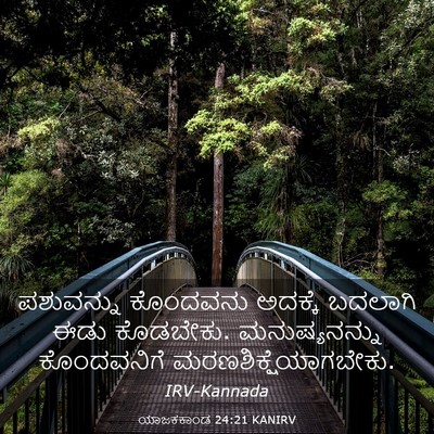 Picture 03 - ಯಾಜಕಕಾಂಡ 24:21 KANIRV - ಪಶುವನ್ನು ಕೊಂದವನು - Bible Verse Picture