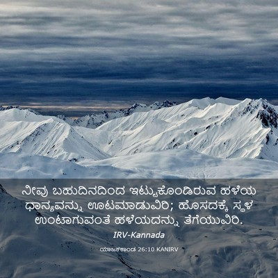 Picture 03 - ಯಾಜಕಕಾಂಡ 26:10 KANIRV - ನೀವು ಬಹುದಿನದಿಂದ - Bible Verse Picture