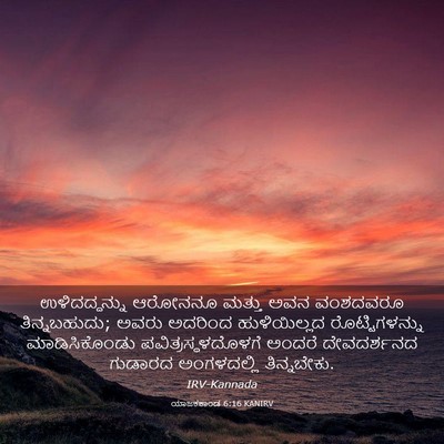 Picture 03 - ಯಾಜಕಕಾಂಡ 6:16 KANIRV - ಉಳಿದದ್ದನ್ನು - Bible Verse Picture