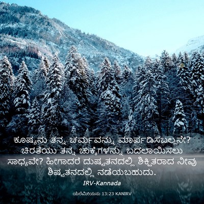 Picture 03 - ಯೆರೆಮೀಯನು 13:23 KANIRV - ಕೂಷ್ಯನು ತನ್ನ - Bible Verse Picture