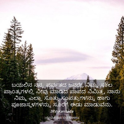 Picture 03 - ಯೆರೆಮೀಯನು 17:3 KANIRV - ಬಯಲಿನ ನನ್ನ ಪರ್ವತದ - Bible Verse Picture