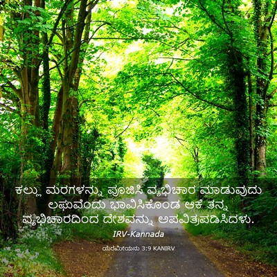 Picture 03 - ಯೆರೆಮೀಯನು 3:9 KANIRV - ಕಲ್ಲು ಮರಗಳನ್ನು - Bible Verse Picture