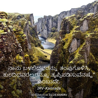 Picture 03 - ಯೆರೆಮೀಯನು 31:25 KANIRV - ನಾನು ಬಳಲಿದವರನ್ನು - Bible Verse Picture
