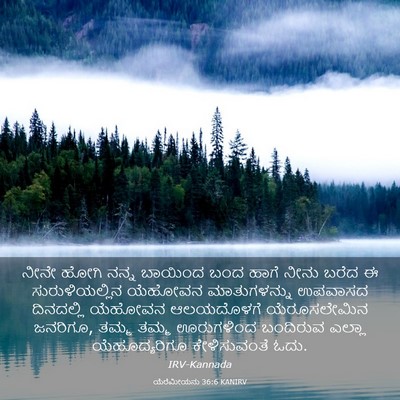 Picture 03 - ಯೆರೆಮೀಯನು 36:6 KANIRV - ನೀನೇ ಹೋಗಿ ನನ್ನ - Bible Verse Picture
