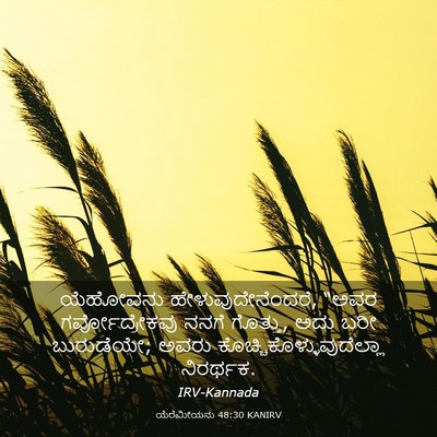 Picture 03 - ಯೆರೆಮೀಯನು 48:30 KANIRV - ಯೆಹೋವನು - Bible Verse Picture