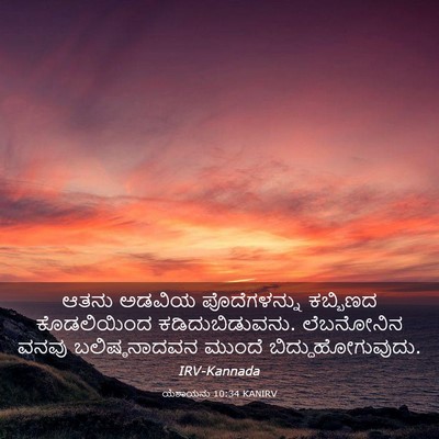 Picture 03 - ಯೆಶಾಯನು 10:34 KANIRV - ಆತನು ಅಡವಿಯ - Bible Verse Picture