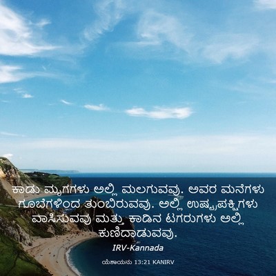 Picture 03 - ಯೆಶಾಯನು 13:21 KANIRV - ಕಾಡು ಮೃಗಗಳು ಅಲ್ಲಿ - Bible Verse Picture