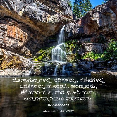 Picture 03 - ಯೆಶಾಯನು 41:18 KANIRV - ಬೋಳುಗುಡ್ಡಗಳಲ್ಲಿ - Bible Verse Picture