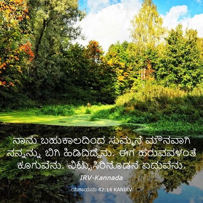 Picture 03 - ಯೆಶಾಯನು 42:14 KANIRV - ನಾನು ಬಹುಕಾಲದಿಂದ - Bible Verse Picture