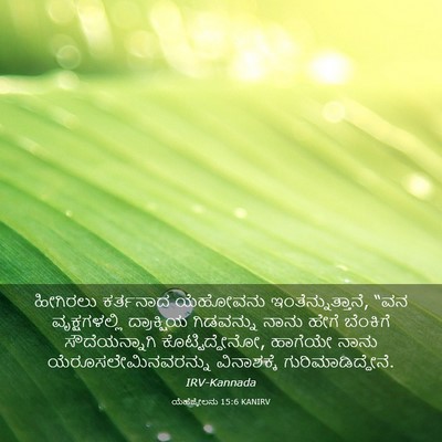 Picture 03 - ಯೆಹೆಜ್ಕೇಲನು 15:6 KANIRV - ಹೀಗಿರಲು ಕರ್ತನಾದ - Bible Verse Picture