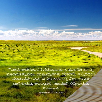 Picture 03 - ಯೆಹೆಜ್ಕೇಲನು 34:25 KANIRV - “‘ನಾನು ಅವರೊಂದಿಗೆ - Bible Verse Picture
