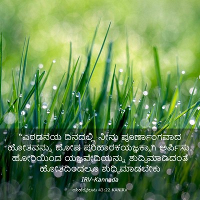 Picture 03 - ಯೆಹೆಜ್ಕೇಲನು 43:22 KANIRV - “ಎರಡನೆಯ ದಿನದಲ್ಲಿ - Bible Verse Picture