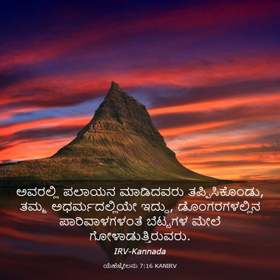 Picture 03 - ಯೆಹೆಜ್ಕೇಲನು 7:16 KANIRV - ಅವರಲ್ಲಿ ಪಲಾಯನ - Bible Verse Picture