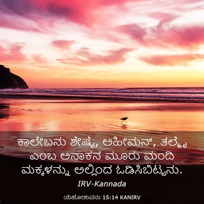 Picture 03 - ಯೆಹೋಶುವನು 15:14 KANIRV - ಕಾಲೇಬನು ಶೇಷೈ, - Bible Verse Picture