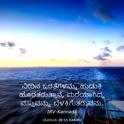 Picture 03 - ಯೋಬನು 28:11 KANIRV - ನೀರಿನ ಒರತೆಗಳನ್ನು - Bible Verse Picture