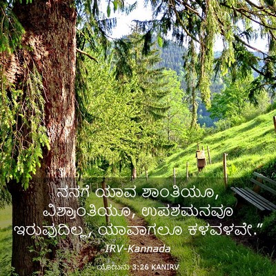 Picture 03 - ಯೋಬನು 3:26 KANIRV - ನನಗೆ ಯಾವ ಶಾಂತಿಯೂ, - Bible Verse Picture