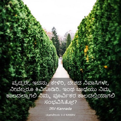 Picture 03 - ಯೋವೇಲನು 1:2 KANIRV - ವೃದ್ಧರೇ, ಇದನ್ನು - Bible Verse Picture