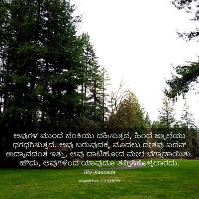 Picture 03 - ಯೋವೇಲನು 2:3 KANIRV - ಅವುಗಳ ಮುಂದೆ - Bible Verse Picture