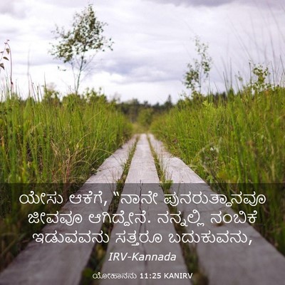Picture 03 - ಯೋಹಾನನು 11:25 KANIRV - ಯೇಸು ಆಕೆಗೆ, “ನಾನೇ - Bible Verse Picture