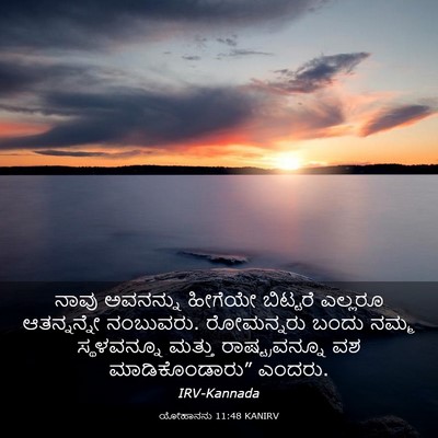 Picture 03 - ಯೋಹಾನನು 11:48 KANIRV - ನಾವು ಅವನನ್ನು - Bible Verse Picture