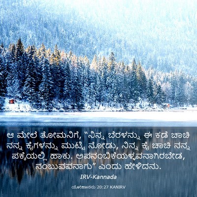 Picture 03 - ಯೋಹಾನನು 20:27 KANIRV - ಆ ಮೇಲೆ ತೋಮನಿಗೆ, - Bible Verse Picture