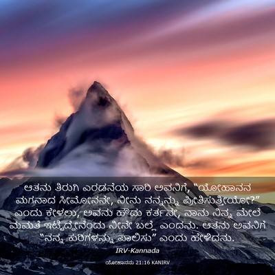 Picture 03 - ಯೋಹಾನನು 21:16 KANIRV - ಆತನು ತಿರುಗಿ - Bible Verse Picture