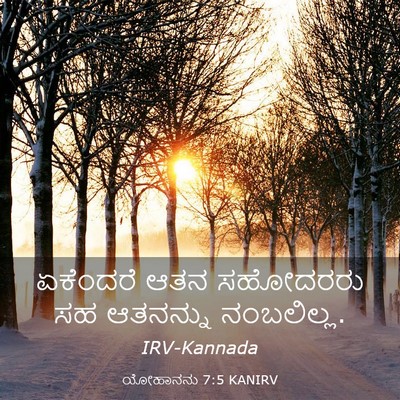 Picture 03 - ಯೋಹಾನನು 7:5 KANIRV - ಏಕೆಂದರೆ ಆತನ - Bible Verse Picture