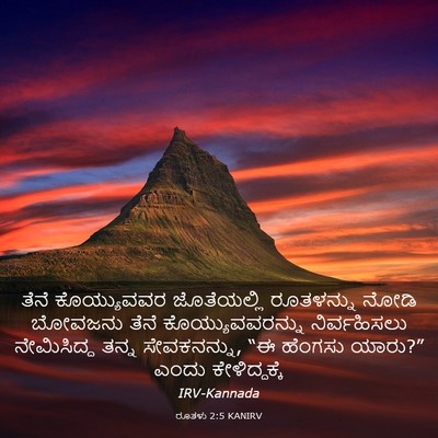 Picture 03 - ರೂತಳು 2:5 KANIRV - ತೆನೆ ಕೊಯ್ಯುವವರ - Bible Verse Picture