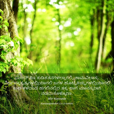 Picture 03 - ರೋಮಾಪುರದವರಿಗೆ 13:13 KANIRV - ದುಂದೌತಣ - Bible Verse Picture