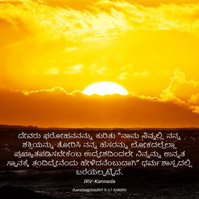 Picture 03 - ರೋಮಾಪುರದವರಿಗೆ 9:17 KANIRV - ದೇವರು ಫರೋಹನನನ್ನು - Bible Verse Picture