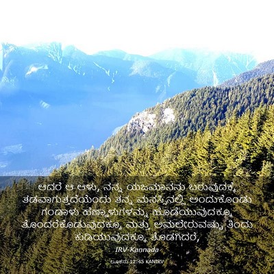 Picture 03 - ಲೂಕನು 12:45 KANIRV - ಆದರೆ ಆ ಆಳು, ನನ್ನ - Bible Verse Picture