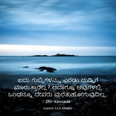 Picture 03 - ಲೂಕನು 12:6 KANIRV - ಐದು ಗುಬ್ಬಿಗಳನ್ನು - Bible Verse Picture