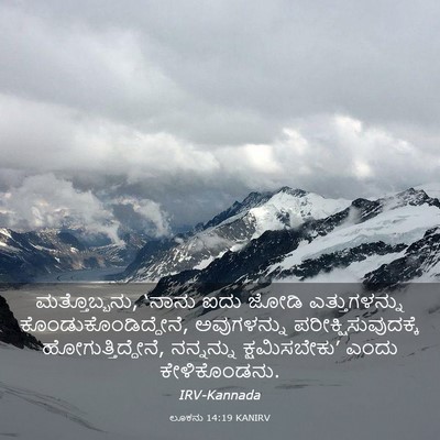 Picture 03 - ಲೂಕನು 14:19 KANIRV - ಮತ್ತೊಬ್ಬನು, ‘ನಾನು - Bible Verse Picture