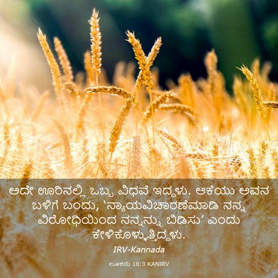 Picture 03 - ಲೂಕನು 18:3 KANIRV - ಅದೇ ಊರಿನಲ್ಲಿ ಒಬ್ಬ - Bible Verse Picture