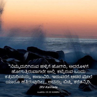 Picture 03 - ಲೂಕನು 19:30 KANIRV - “ನಿಮ್ಮೆದುರಿಗಿರುವ - Bible Verse Picture