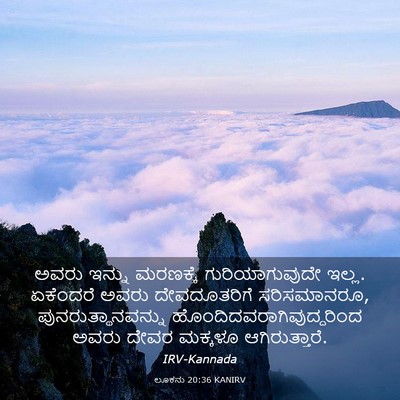 Picture 03 - ಲೂಕನು 20:36 KANIRV - ಅವರು ಇನ್ನು - Bible Verse Picture